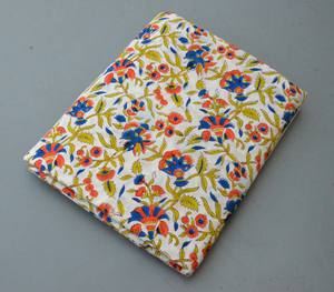 Indian style 100% Soft and pure Cotton Floral Print Fabric for Clothing-Dresses <b>Curtains</b> Sleepwear covers bedsheets many more. - Product Image 6