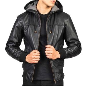 Chaqueta con Capucha de Piel de Oveja Auténtica para Hombre y Mujer, Negra, con Cierre de Cremallera, Puños de Punto Acanalado, Teñido Liso - Suministro ODM 2026 - Product Image 2