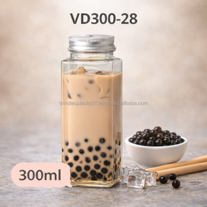 ขวดพลาสติกใสทรงเหลี่ยม PET VD300-33 ขนาด 300 มล. สำหรับบรรจุชาและเครื่องดื่ม  ปรับแต่งได้  ขายส่ง  เกรดอาหาร  ผลิตในเวียดนาม - Product Image 6