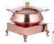 Plat de service rond en acier inoxydable durable Royal avec couvercle pour buffet, chauffe-plats pour fêtes, traiteurs, hôtels et restaurants