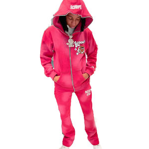 Conjunto de Sudadera con Capucha y Pantalones Deportivos Personalizados OEM, Fabricante de Conjuntos Deportivos Lisos, Holgados, de Felpa, de Algodón, para Hombre - Product Image 1