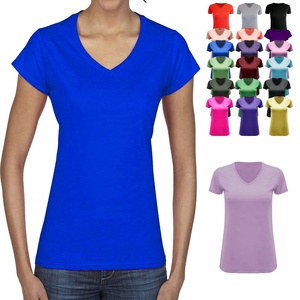 Camiseta manga corta cuello pico para mujer - Product Image 1