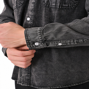 Chemise en jean pour homme 100% coton, lavage clair, décontractée, élégante, durable, confortable, de qualité supérieure, mode moderne - Product Image 4