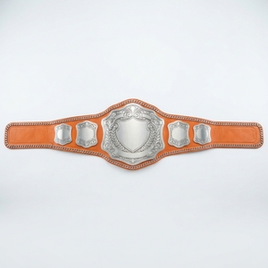 Championship Trophy <b>Belt</b> Custom <b>Wrestling</b> Boxing Sports Award Competition <b>Belt</b> Metal Plates Leather Strap Personalized Design - Product Image 3