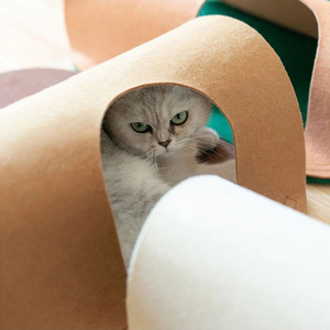 पेट फ़र्निचर फेल्ट फ़्लोर भूलभुलैया किटी खेल का मैदान प्ले लेबिरिंथ पैड एक्टिविटी टॉय कैट टनल मैट - Product Image 6