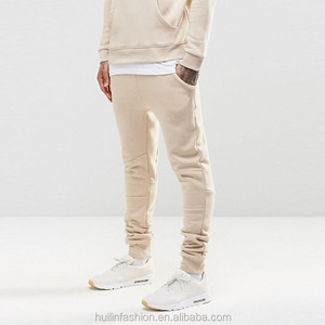 Survêtement à capuche beige pour homme, couleur unie, coupe décontractée, longueur intégrale, vêtement d'automne respirant, coupe régulière, poches latérales, 100% coton - Product Image 4