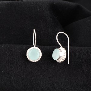 Blue <b>Turquoise</b> <b>Stud</b> <b>Earrings</b> 14K Gold Plated 925 Sterling Silver May Birthstone Jewelry for Women & Children's Elegant Gift - Product Image 4