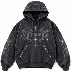 Low MOQ Wholesale Oversized Fleece Mens Hoodie Custom Puff Print Mens Hoodie for Boutique Streetwear Brands - Product Image 1