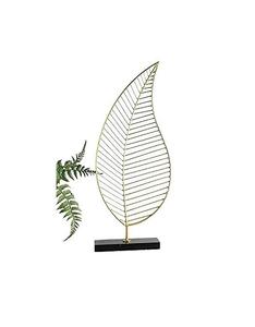 Escultura de Hoja de Hierro Metálico para Decoración del Hogar con Base de Madera, Pieza de Arte Moderna para Mesa, Adorno de Hoja para Sala de Estar u Oficina - Product Image 1