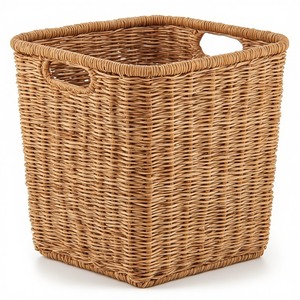 Decorative Natural Fiber Seagrass Storage <b>Basket</b> Handles Durable Design for Living Room Kitchen <b>Bathroom</b> Storage Organization - Product Image 1