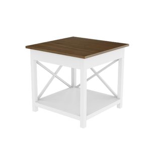 American Style White and Wood Corner Desk with Storage Shelves Small Square Table for Home Office for Small Spaces - Product Image 5