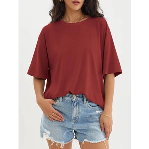 T-shirts d'été légers en polycoton pour femmes, design personnalisé, respirants, décontractés, fournisseur OEM de chemises pour femmes - Product Image 1