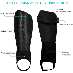 Parastinchi da calcio in PU per adulti, blu, leggeri, con chiusura a strappo, protezione per polpaccio per il calcio - Product Image 3