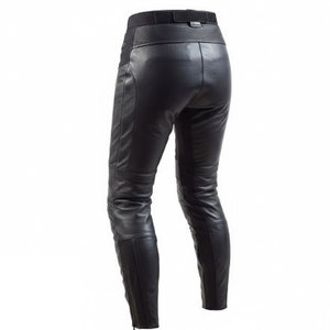 Pantalon en cuir de moto de haute qualité avec doublure intérieure, coupe confortable et design intemporel pour une utilisation décontractée et en moto. - Product Image 3