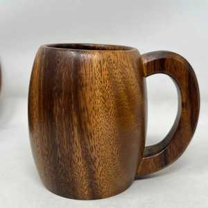 Vintage Wooden <b>Mug</b> with Handle Classic Design Eco-Friendly & Microwave Safe Luxury Stocked for Home Wine Office & Travel Use - Product Image 4
