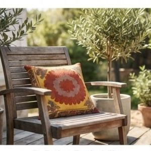 Bohemian Embroidered Floral <b>Throw</b> Pillow Square Linen Cotton Decorative Cushion Cover Washable Home Decor Yellow <b>Red</b> Pattern - Product Image 5