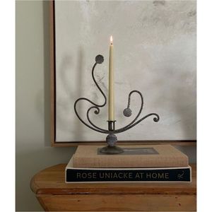 Porte-bougie conique en fer forgé fait main, support décoratif en fer forgé pour bougie, décoration de table, centre de table - Product Image 1