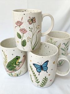 แก้วกาแฟเซรามิกสไตล์นอร์ดิก ทันสมัย สีพื้นเคลือบเงา แก้วน้ำเซรามิกทำมือพร้อมหูจับ - Product Image 2