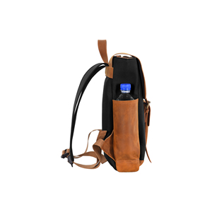 Vintage Crazy Horse Leather & Canvas <b>Backpack</b> Laptop Rucksack Travel School Bag Handmade Unisex Daypack OEM ODM - Product Image 1