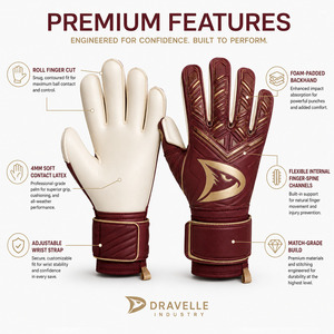 Guantes de Portero de Fútbol Roll Finger |   Empuñadura de Látex Suave de 4 mm y Parte Posterior Acolchada |   OEM al por Mayor - Product Image 5