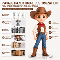 Figur Mainan Vinyl PVC Mini 3D Kustom Berkualitas Tinggi, Model Kartun 3D dengan Kemasan Kotak Hadiah