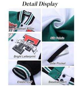 Custom Printed Knitted Breathable Women's Melton Wool Varsity <b>Jacket</b> with <b>Leather</b> Sleeve-Wholesale - Product Image 6