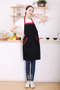 Wholesale Restaurant Hotel Customize Logo Cotton Chef Cafe Satff <b>Apron</b> Blue <b>White</b> Stripe Kitchen <b>Apron</b> With Two Pocket - Product Image 4