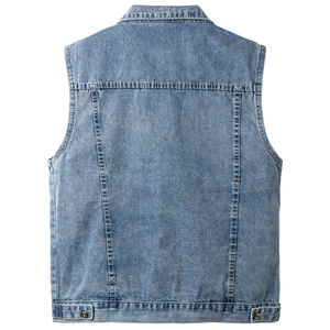Nouvelle arrivée : Gilet en jean sans manches décontracté pour homme, 100 % coton, couleur unie, respirant et à prix abordable, best-seller - Product Image 6
