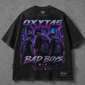 Camiseta Oversize Personalizada con Lavado Ácido, Estampado Gráfico Vintage de Gran Gramaje, Estilo Streetwear Cyberpunk para Hombre, Fabricante OEM - Product Image 5