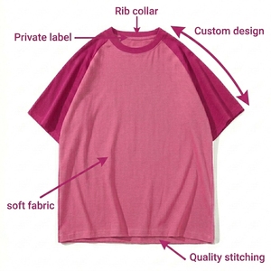 Custom 210G <b>Raglan</b> Short Sleeve Solid Sporty Knitted T-Shirt 100% Cotton with Pattern Crew Neck Women Casual Jersey <b>Top</b> - Product Image 5