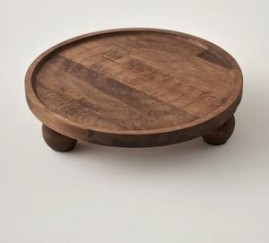 Plateau décoratif rectangulaire en bois avec calligraphie arabe gravée et cordelette de perles pour le Ramadan - Product Image 6