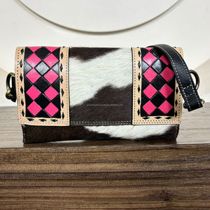 กระเป๋าสตางค์หนังแท้ลายตารางหมากรุกแบบสะพายข้างสำหรับผู้หญิงรุ่นใหม่ งานแฮนด์เมดระดับไฮเอนด์ ดีไซน์เนอร์  พร้อมช่องใส่บัตรยาว - Product Image 5