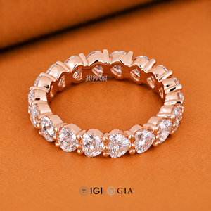 แหวนแต่งงานเพชรรูปหัวใจสำหรับเธอ, แหวนเพชรเพาะเลี้ยงในห้องปฏิบัติการ, แหวนสัญญาสำหรับเธอ, ของขวัญวันครบรอบ - Product Image 3