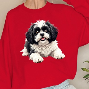 เสื้อสเวตเชิ้ตผู้หญิงลายสุนัขชิสุ - Product Image 4
