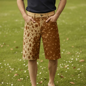 Shorts en cuir de vachette décontractés pour homme, automne-hiver, haute qualité, vintage, respirants, tendance - Product Image 3
