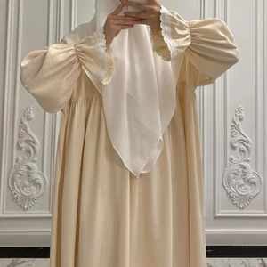 ชุดเดรสยาวสำหรับละหมาดของผู้หญิงมุสลิมในเดือนรอมฎอน เรียบง่าย สไตล์มุสลิม ชุดอีด จาลาบียะห์ เคบายา ดูไบ อบายา ตุรกี คาฟตัน เสื้อผ้าอิสลาม อาหรับ - Product Image 6