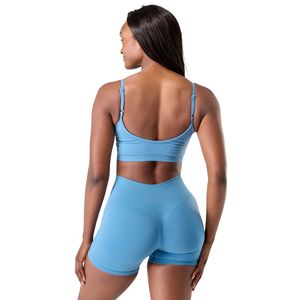 Soutien-gorge de sport sans couture push-up pour femme, à bretelles, haute élasticité, pour yoga, entraînement, fitness, athleisure, vêtements de sport OEM - Product Image 3
