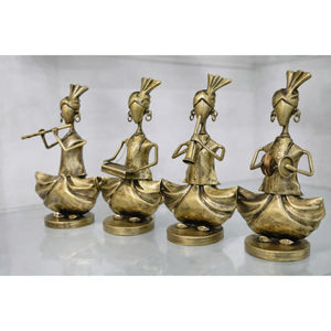 Figuras de Músicos de Metal Ligeras Hechas a Mano, Estilo Art Deco Tradicional y Ecológico - Decoración Removible para el Hogar, Reciclable, para Diwali - Product Image 2
