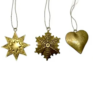 Juego de Adornos Colgantes de Corazón de Metal Cobre Antiguo, Decoración de Pared Vintage para Navidad, Sala de Estar, Tema de San Valentín - Product Image 4