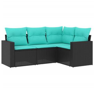 Conjunto de sofás de jardín en negro y azul - Product Image 2