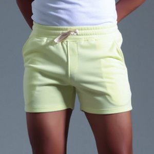 Shorts de sport unisexes pour hommes, tissés, respirants, à séchage rapide, pour la salle de sport, streetwear, 100% coton, couleur unie, fermeture à cordon, poches - Product Image 2