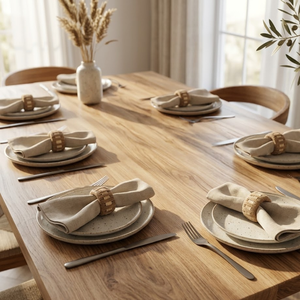<b>Rustic</b> Handmade <b>Wooden</b> Napkin Rings Set Natural Wood | Napkin Holders for <b>Dining</b> <b>Table</b> Decor Wedding Party Hotel <b>Table</b> Setting - Product Image 1