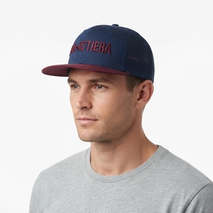 Men's <b>Navy</b> Burgundy Trucker Cap Mesh Back Snapback Baseball <b>Hat</b> Custom Embroidered Logo Adjustable - Product Image 2