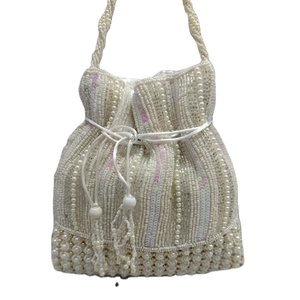 Sacs à main en tissu de style vintage pour femmes, sacs de luxe pour mariage, broderie de pierre, pochettes en coton, robe de soirée - Product Image 1