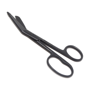 Ciseaux manuels en acier inoxydable de 5,5 pouces pour pansements, bleus, réutilisables, à bout arrondi, autoclavables, pour premiers secours et chirurgie - Product Image 1