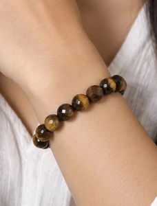Diamantgeschliffenes Edelstein-Armband Facettiertes Perlenarmband Naturstein-Stretcharmband Modeschmuck für Damen und Herren - Product Image 5
