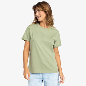 เสื้อยืดผ้าแคนวาสคอกลมแขนสั้นทรงปกติสำหรับผู้หญิง ระบายอากาศได้ดี สไตล์ลำลอง สตรีทแวร์ ขายส่ง ปรับแต่งได้ เสื้อยืดผู้หญิง - Product Image 1
