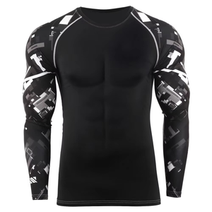 Camiseta de Compresión de Alta Calidad para Hombre, de Secado Rápido, Manga Larga, para Natación, con Estampado Sublimado en los Brazos, para BJJ - Product Image 1