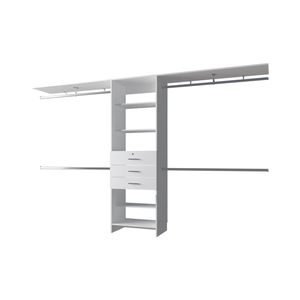 Sistema de Organización de Armarios Modulares Blancos con Barras para Colgar, Armarios y Organizadores Premium - Product Image 3