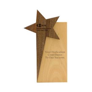 Trofeo de Madera Duradero con Diseño de Estrella y Caja de Regalo - Product Image 2